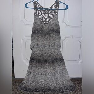Express Gray Pattern Dress